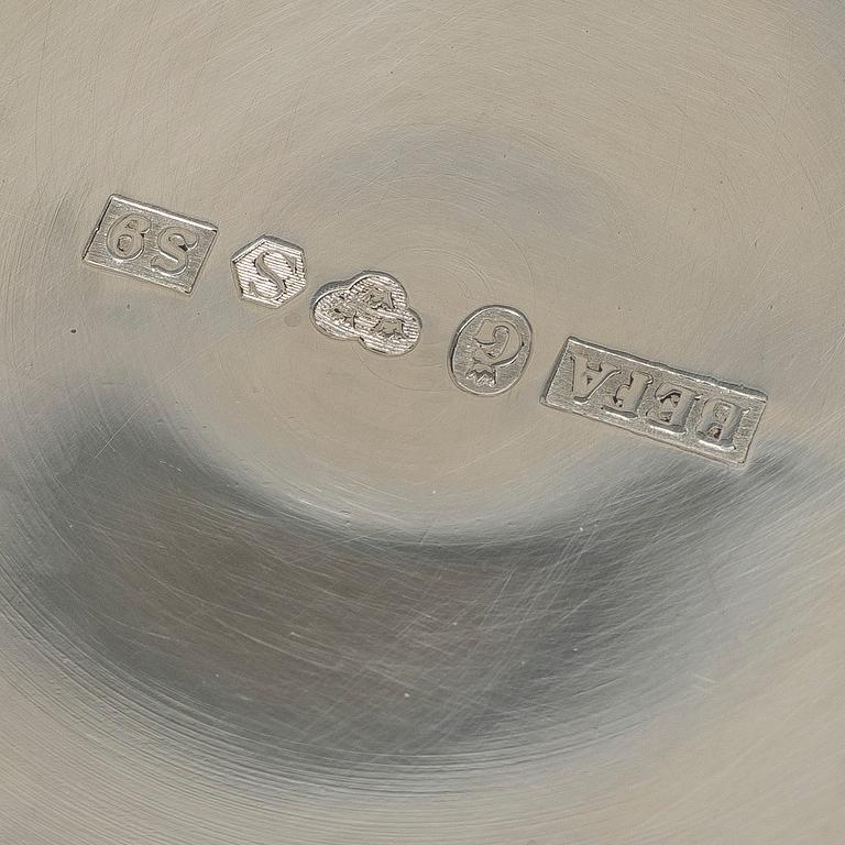 Skål samt bägare, silver, Sverige 1960-tal.