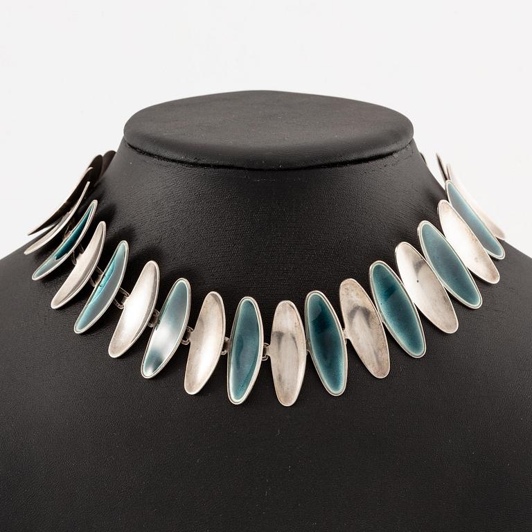 Atelier Borgila, a necklace, silver with enamel, Stockholm 1966.