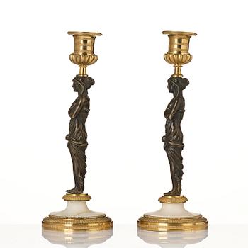 Ljusstakar, ett par, Frankrike, 1800-talets början, Empire.