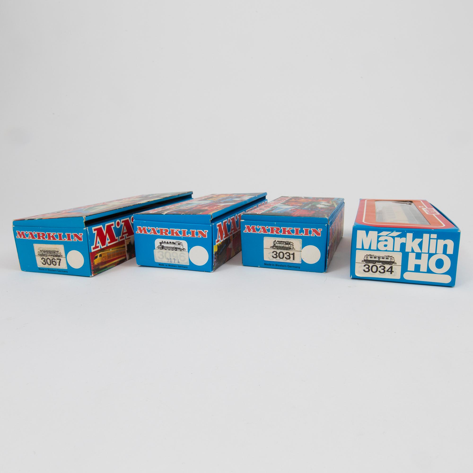 MÄRKLIN, 4 stycken lok, skala H0 Tyskland, 1970-tal.