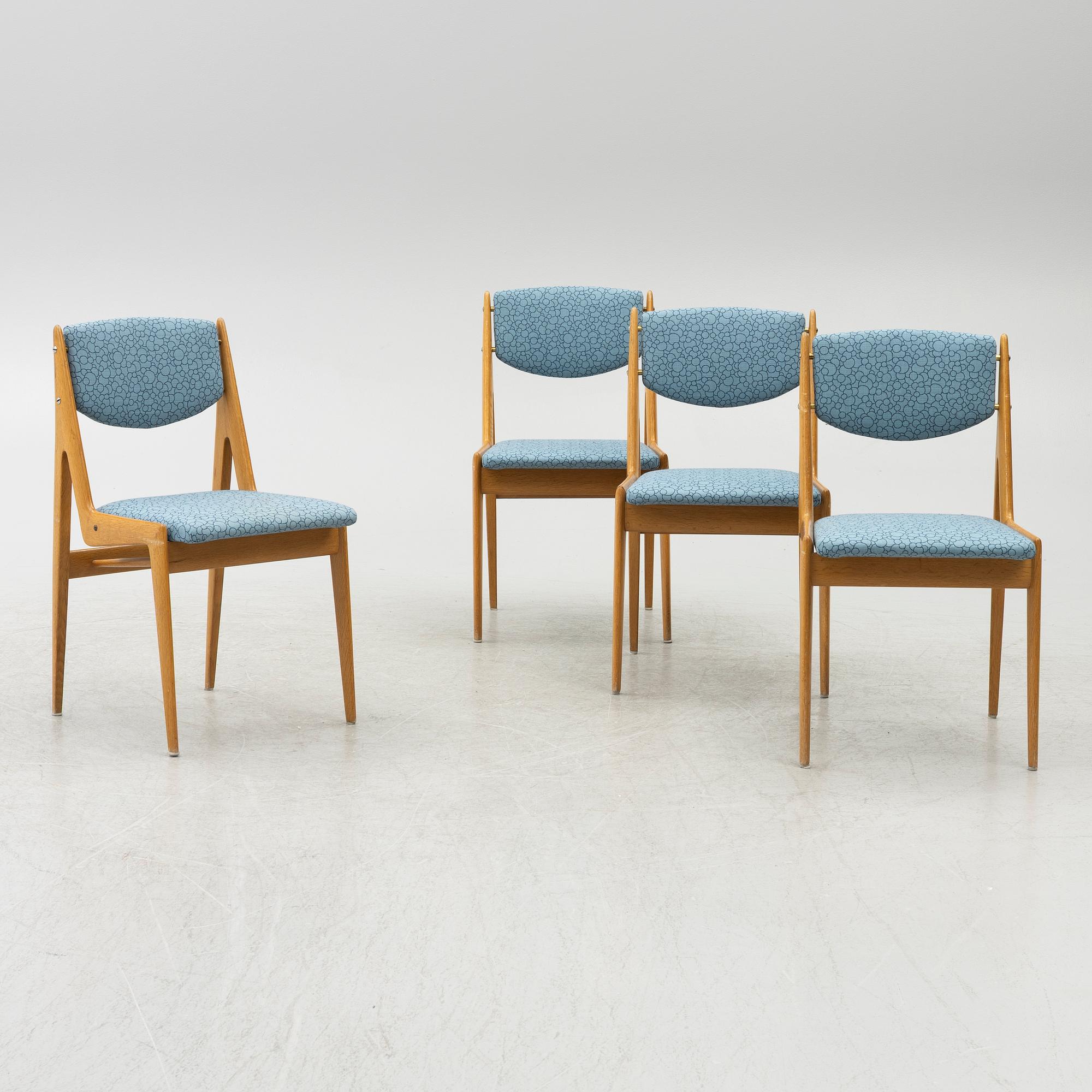Arne Vodder, & Anton Borg, four 'Ella' chairs, Denmark, 1950's.