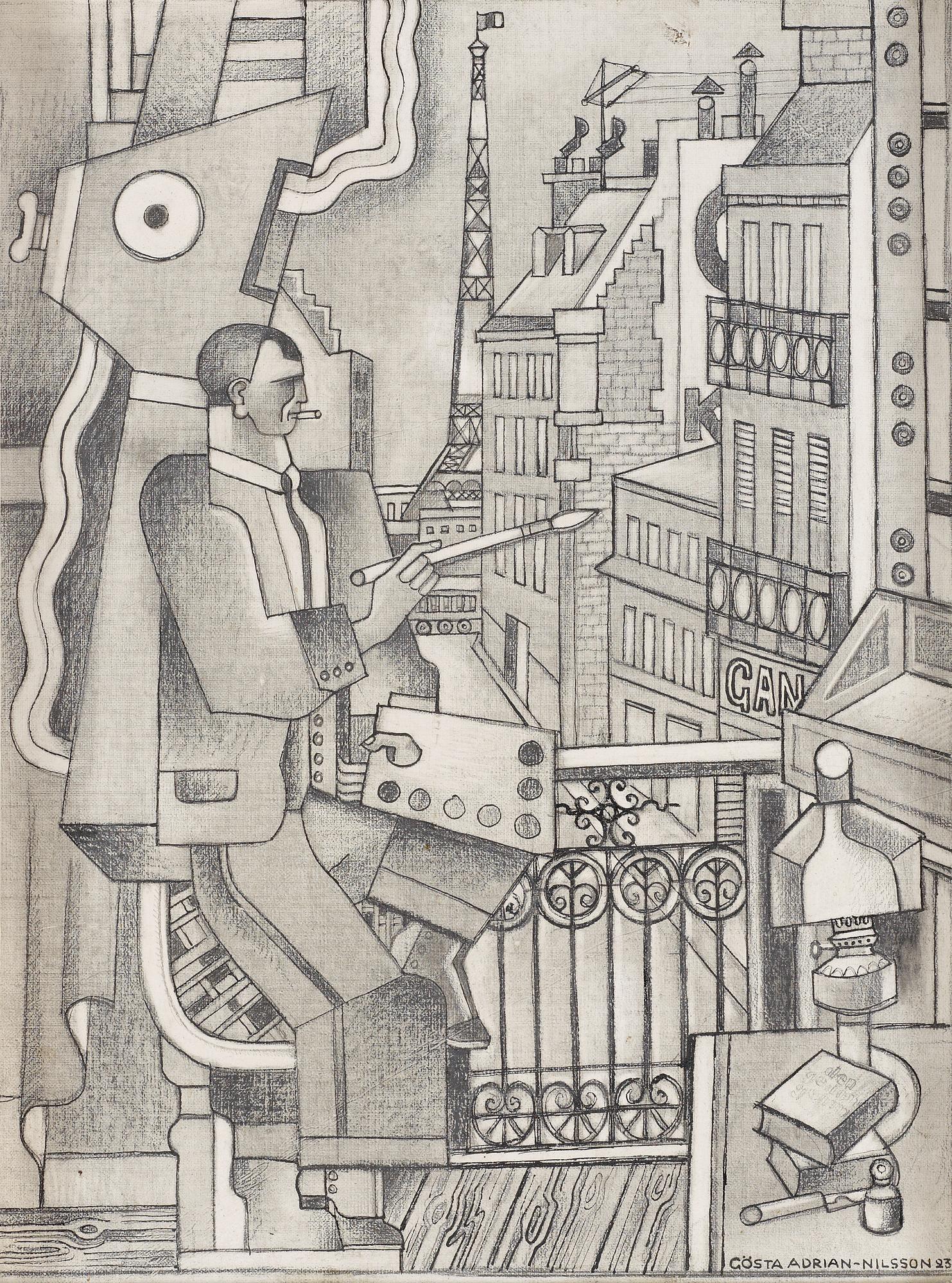 Gösta Adrian-Nilsson, "Dessin pour 'Le Peintre' ".