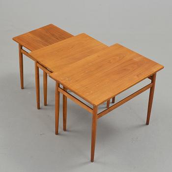 SATSBORD, 3 delar, teak, 1950-/60-tal.