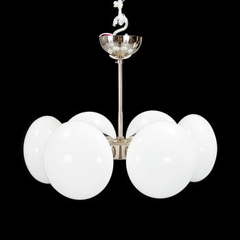 A 1960´s metal ceiling light. Height 30 cm.