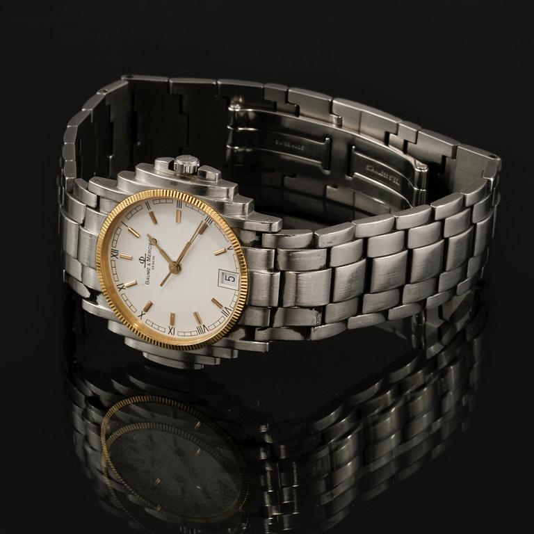 ARMBANDSUR, stål,  Baume & Mercier, 1900-talets slut.