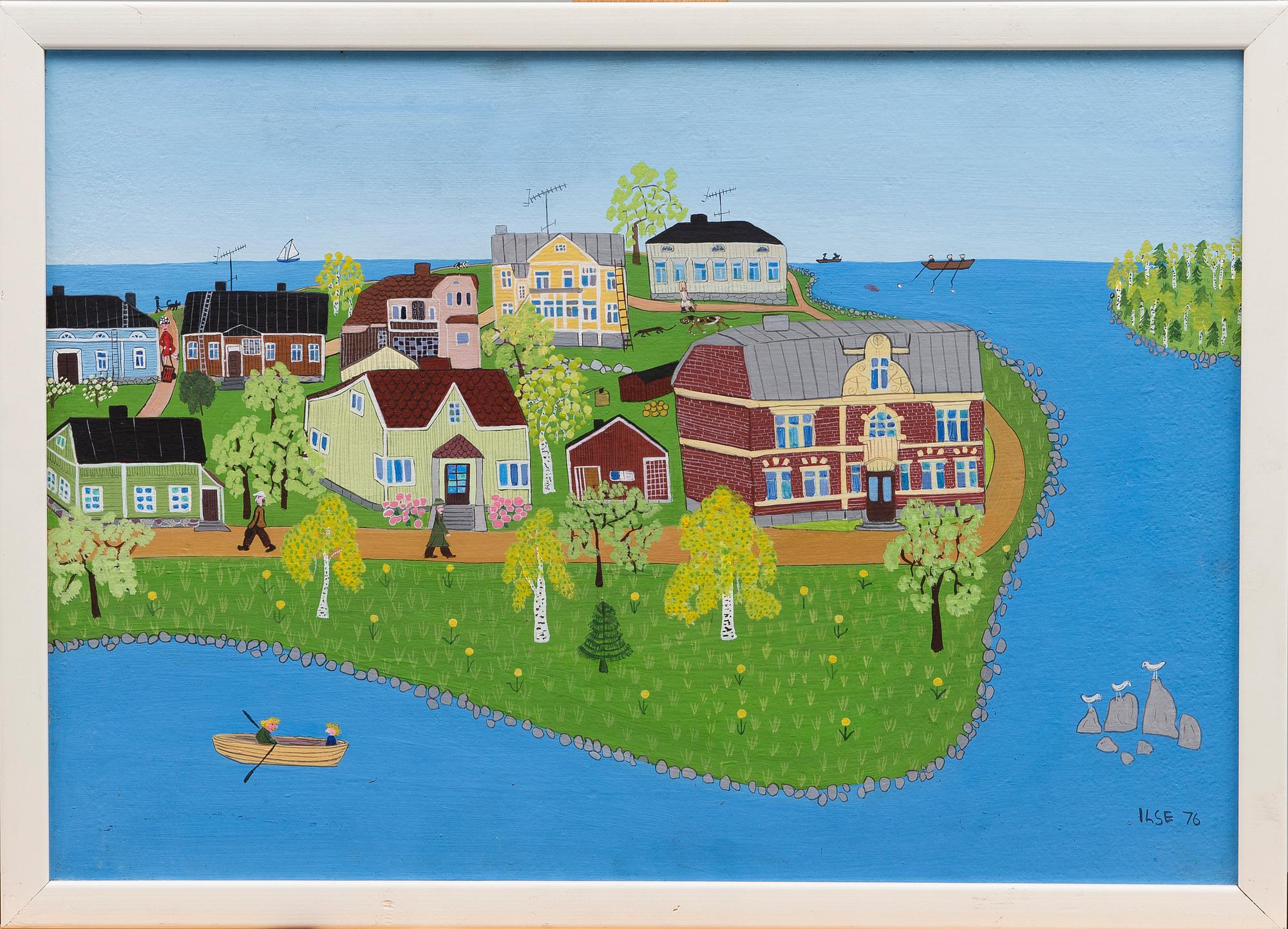 ILSE ACKERMANN, mixed media on board, signed and dated -76.