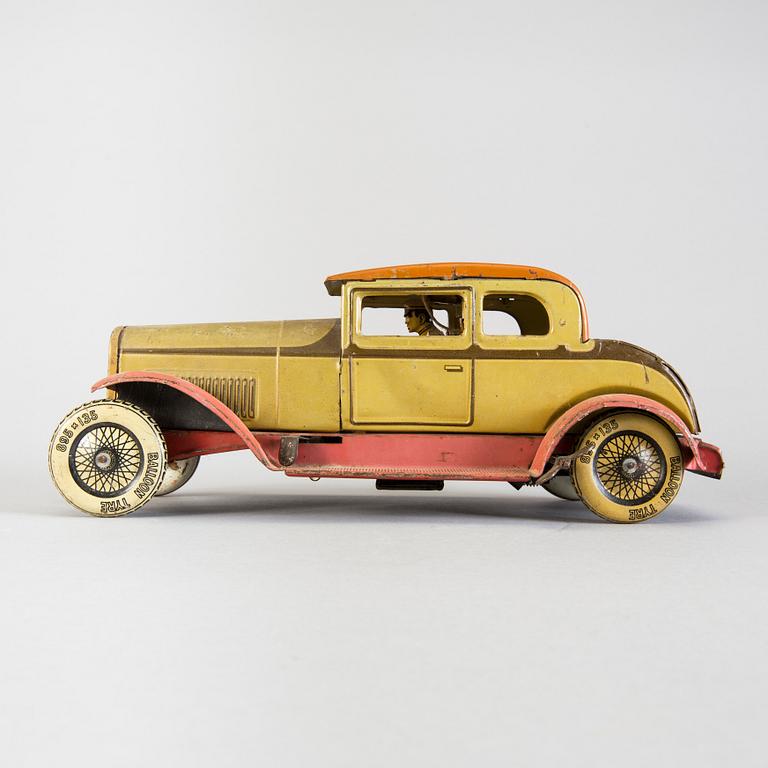 A Tipp & Co tinplate sports car, Germany, 1930s.