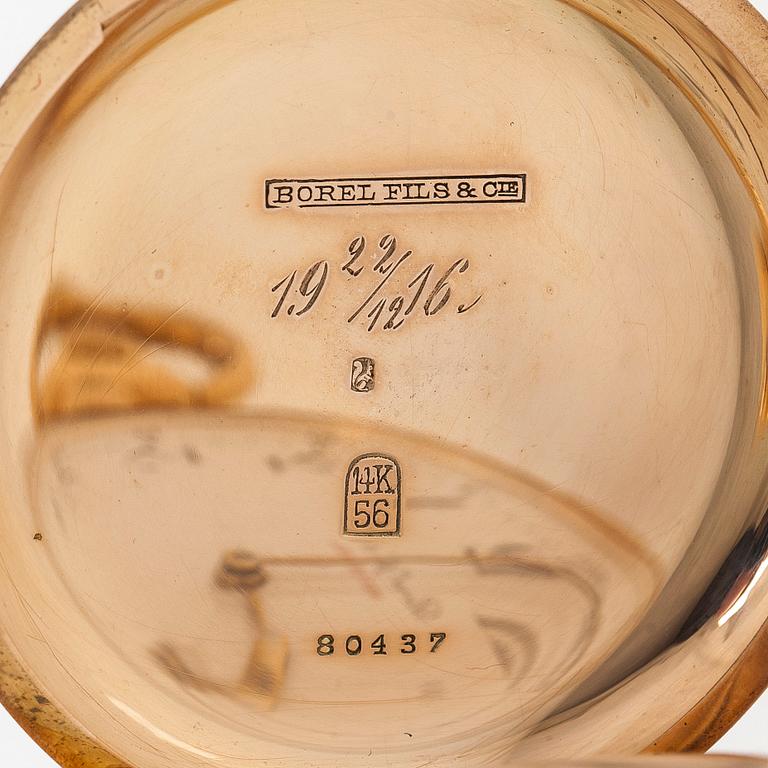 Borel fils & Cie, pocket watch, hunter, quarter repeater, 54 mm.
