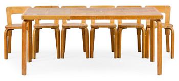 61. Alvar Aalto, A SEVEN-PIECE DINING-TABLE SET.