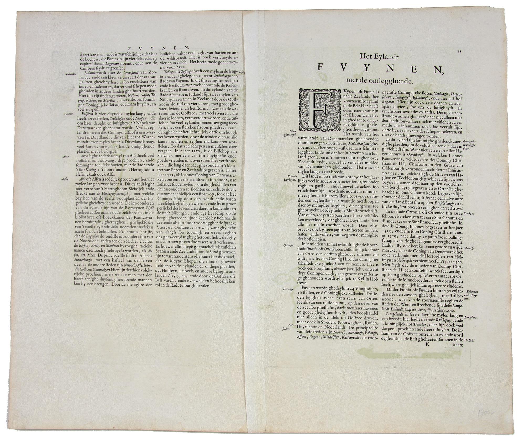KARTA, Fyn, Danmark, Blau, ca 1660.