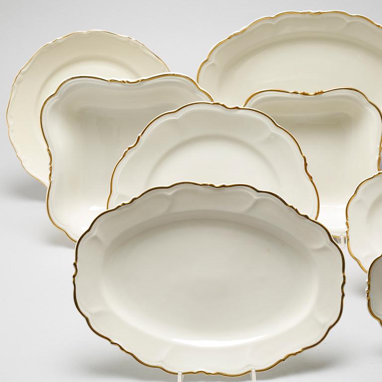 98 pieces of porcelain tableware partly from KPM in Germany, model "Royal Ivory", around the mid 20th century.