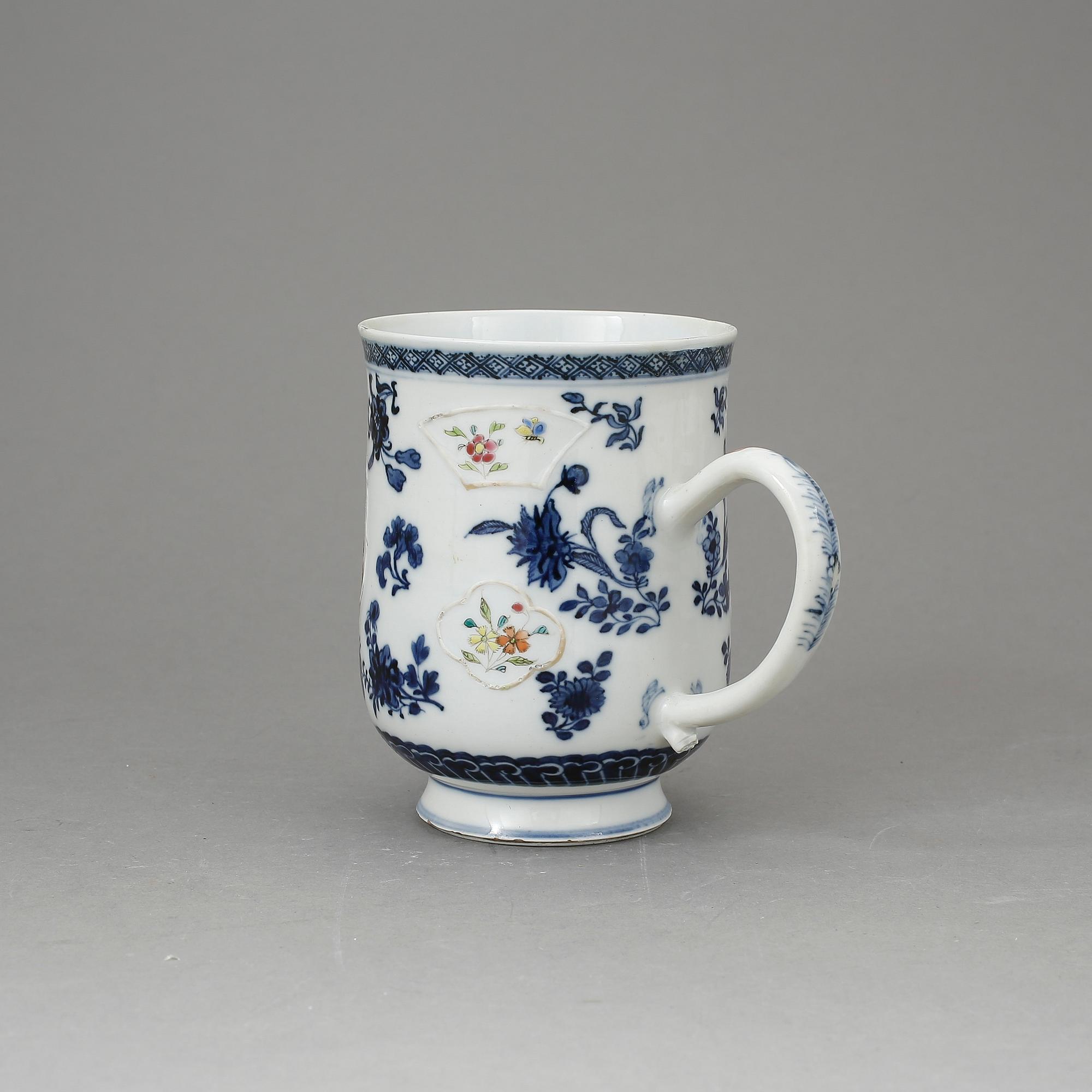 MUGG, porslin, Qianlong, Kina 1700-tal.