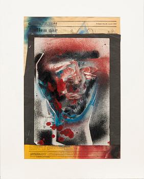 Siri Derkert, collage/watercolor signed.