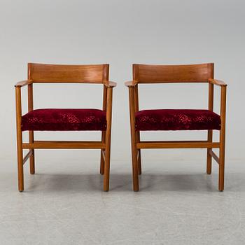 Two 1960's  teak model 10, armchairs by Arne Halvorsen for L Jacosen.