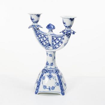 Royal Copenhagen, A candelabrum, porcelain, model no. 1169, "Musselmalet" full lace, 1969–74.