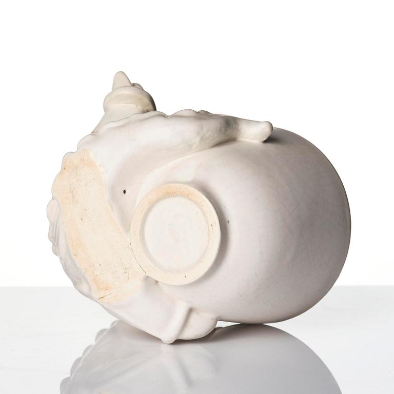 Wilhelm Kåge, a set of two stoneware sculptures of dragon puppies, Gustavsberg, Sweden 1940-50's.
