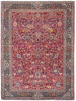 303. SEMIANTIK TEHERAN FIGURAL PART SILK. 355 x 270 cm.