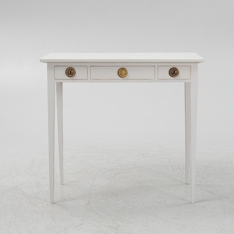 A painted side table with drawers, Gustavian style, 20th Century.