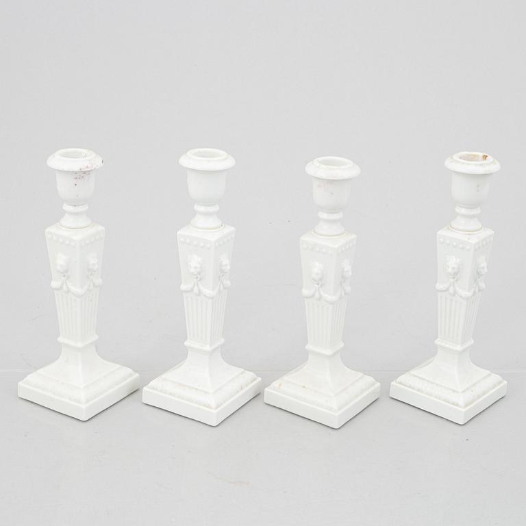 Four porcelain candlesticks, Royal Copenhagen, Denmark, 1967.