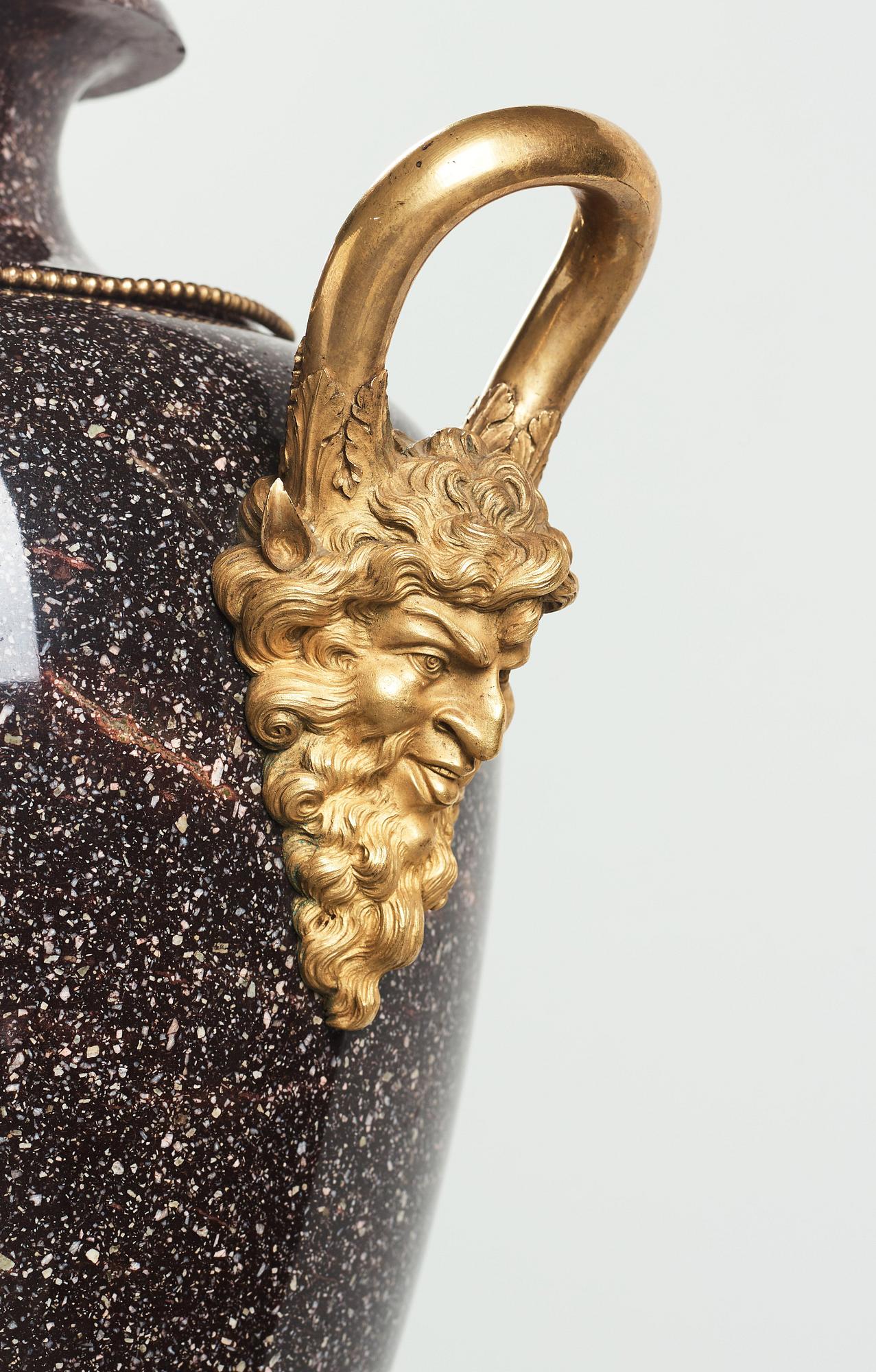 A late Gustavian circa 1800 porphyry and ormolu Vase by Court bronze chaser and gilder F.L. Rung (1758-1837) not signed.