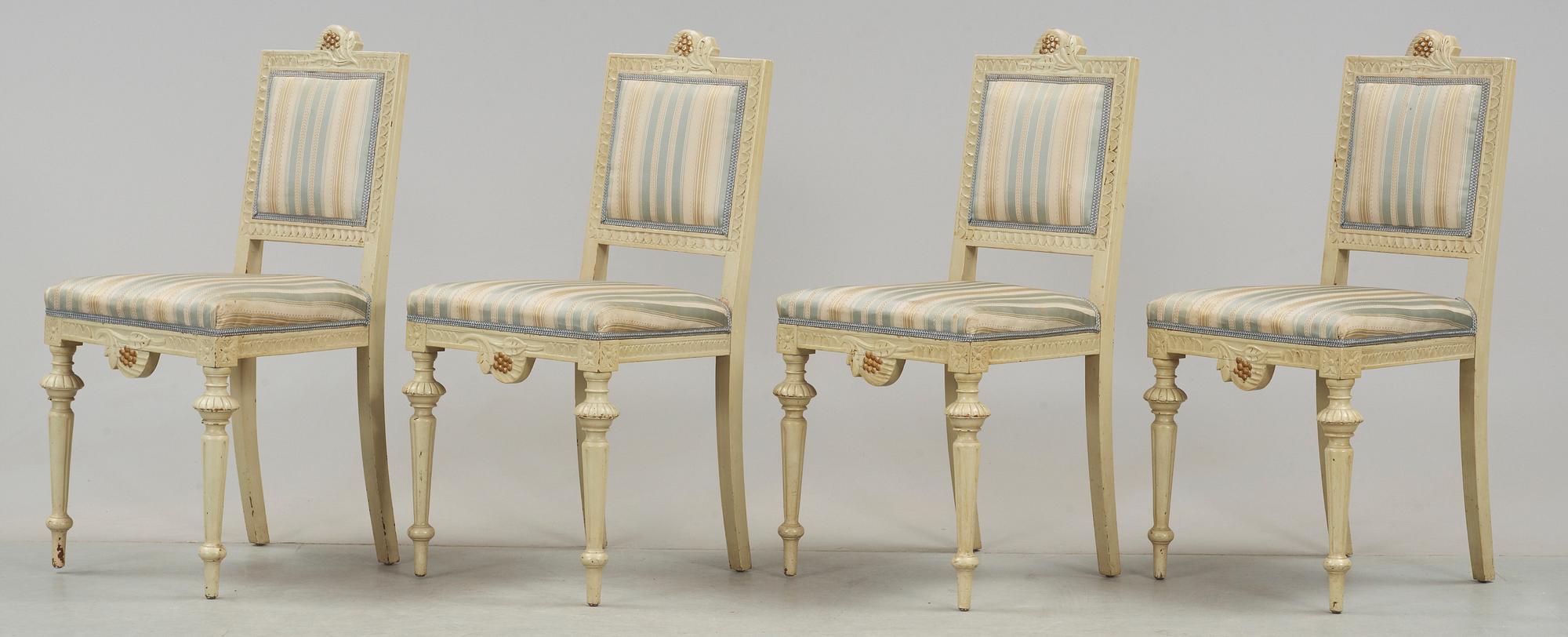 STOLAR, 4 st, gustaviansk stil, 18/1900-tal.