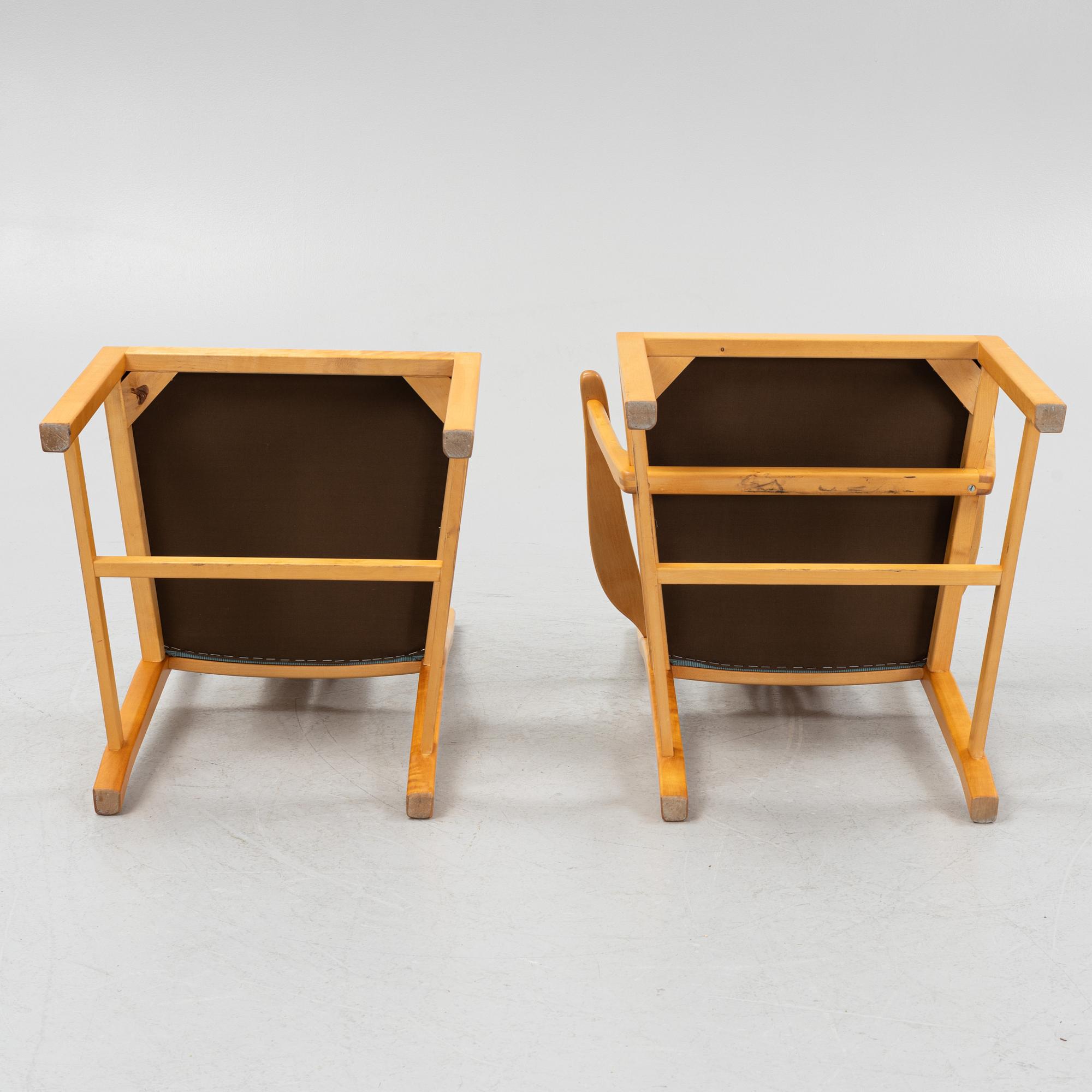 Carl Malmsten, stolar, 10 st och karmstolar, ett par, "Ambassadör", Åfors Möbelfabrik.