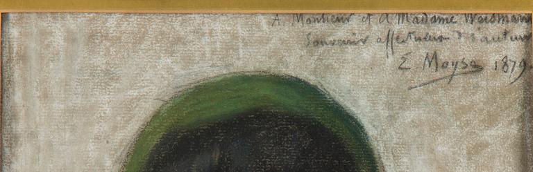 EDOUARD MOYSE, colour crayon on paper, signed and dated 1879.