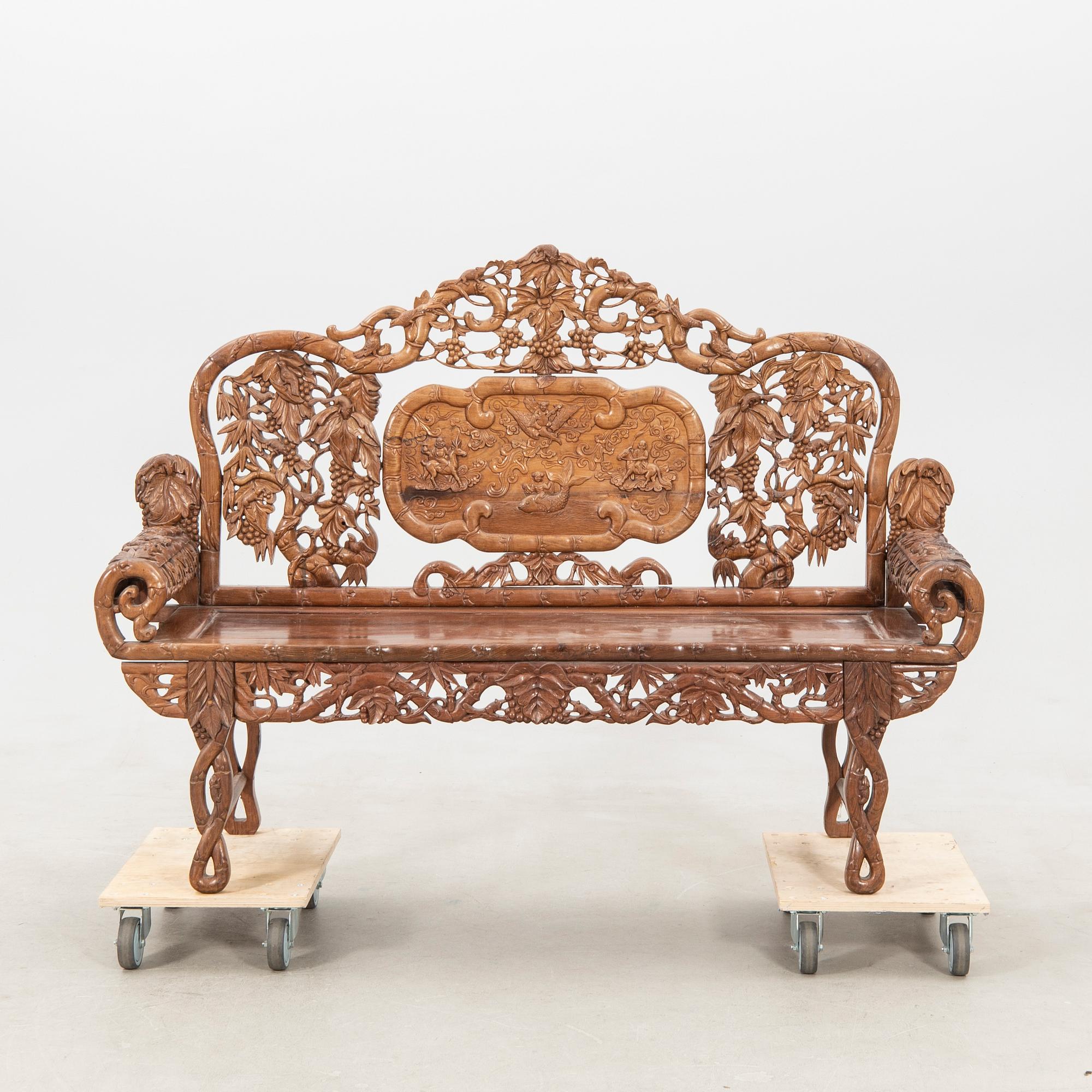A Chinese hardwood sofa, first half of the 20th century.