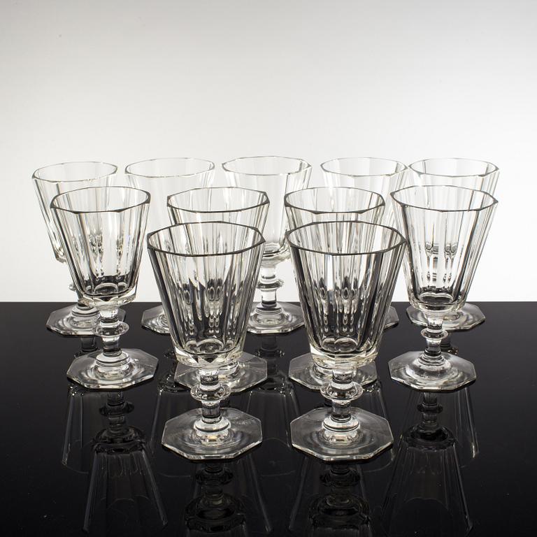 A set of 11 wine glasses, late 19th century.