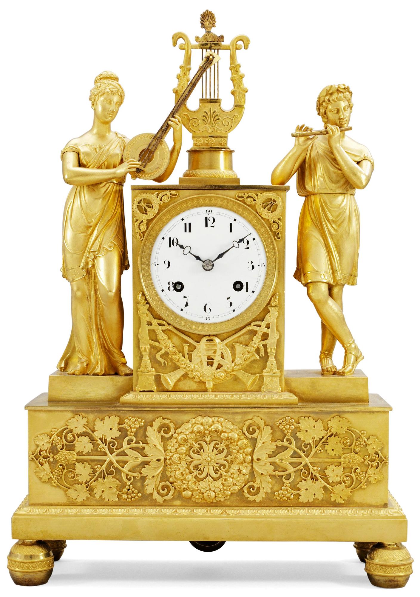 A French Empire mantel clock.