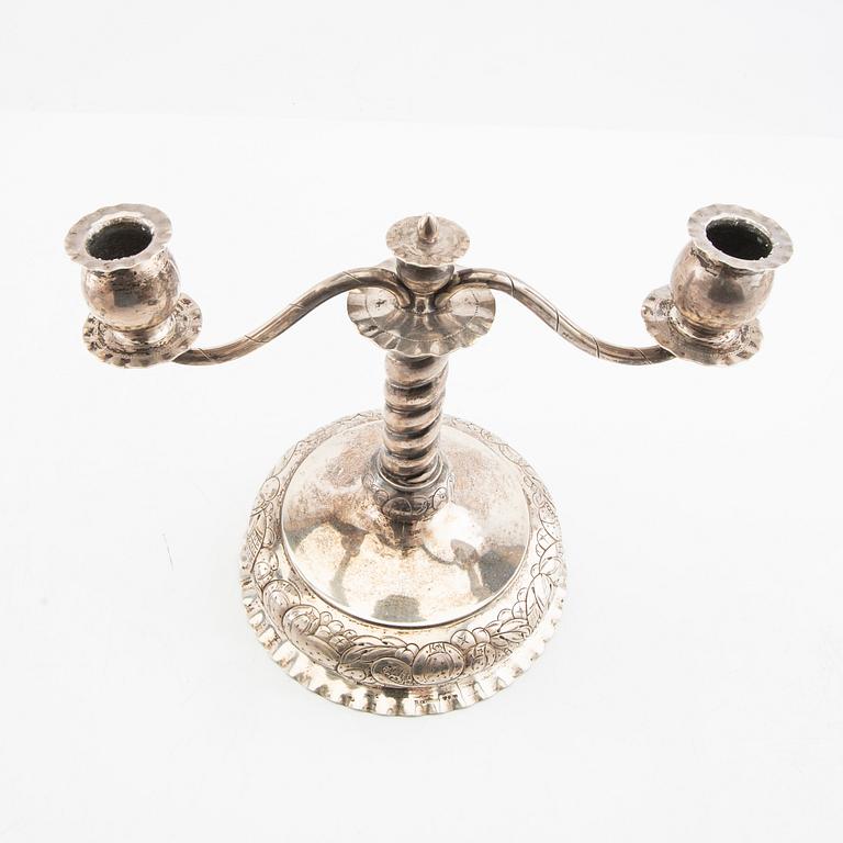 Anders Nilsson candelabras, a pair, silver, Lund 1925.