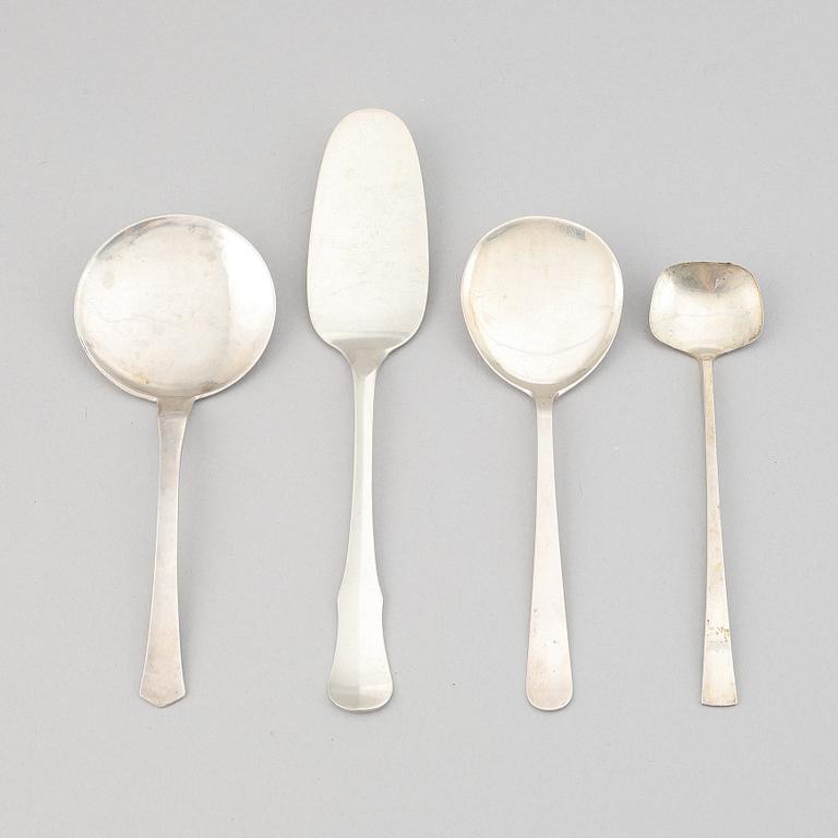 Three serving utensils, including Wiwen Nilsson, 1928 and 1932, and a marmelade spood Rey Urban, Stockholm, 1971.