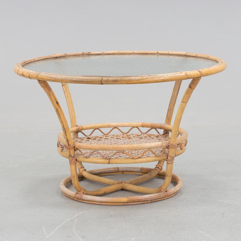Table, rattan, mid 20 th century.