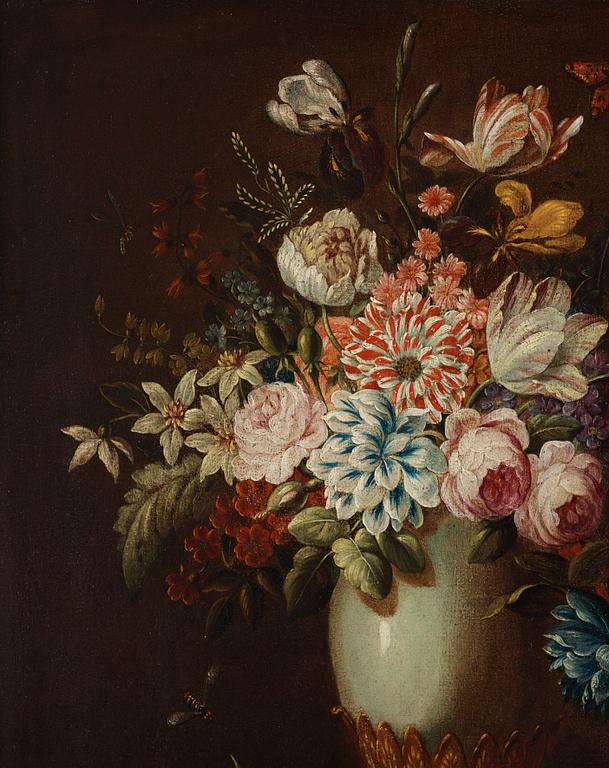 Jean Michel Picart Attributed to, Still life with flowers i a vase.