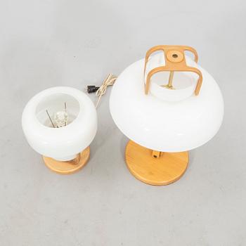 Jan Johansson, table lamps 2 pcs Orrefors 1970s.