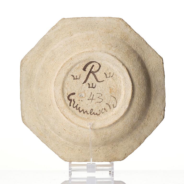 Isaac Grünewald, a chamotte stoneware bowl, Rörstrand, 1943.