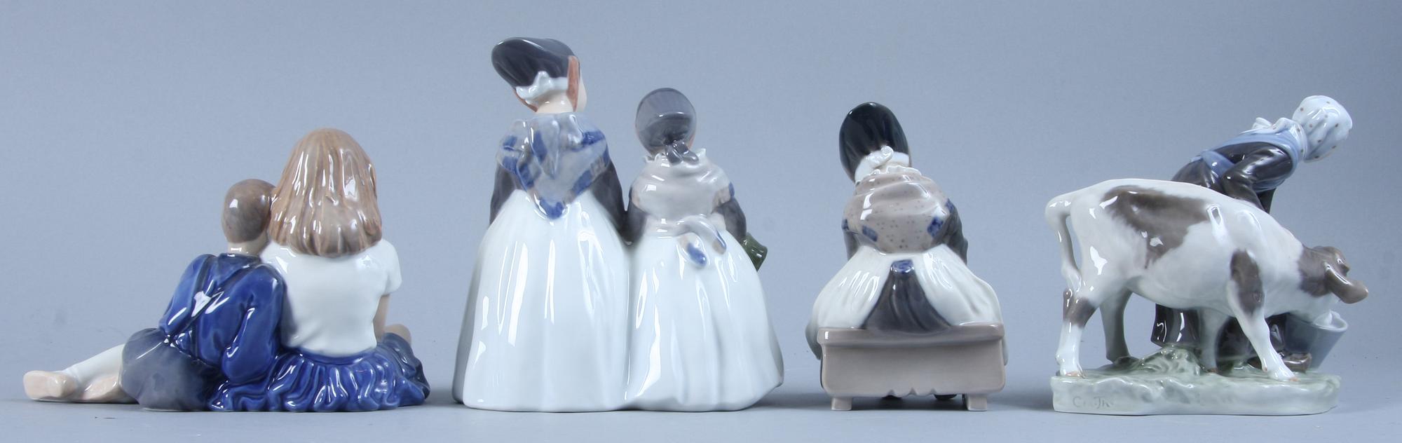 FIGURINER, 4 st, porslin, Bing & Gröndahl,  Danmark, 1900-tal.