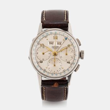 24. Heuer, "Triple Calendar", Chronograph.