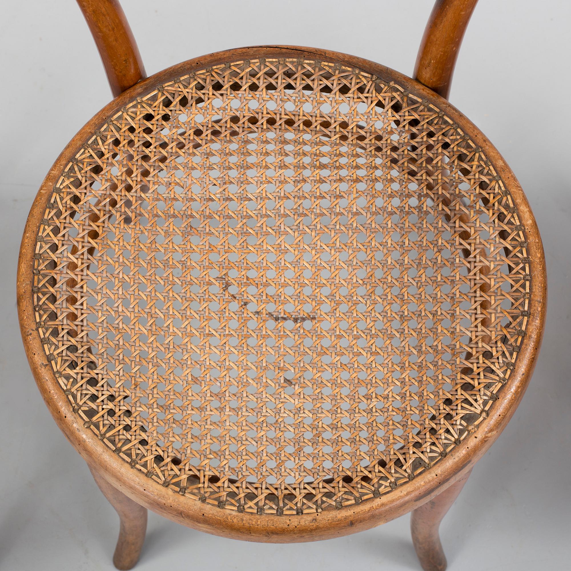 3 charir, among one is marked Thonet from the early 20th century.