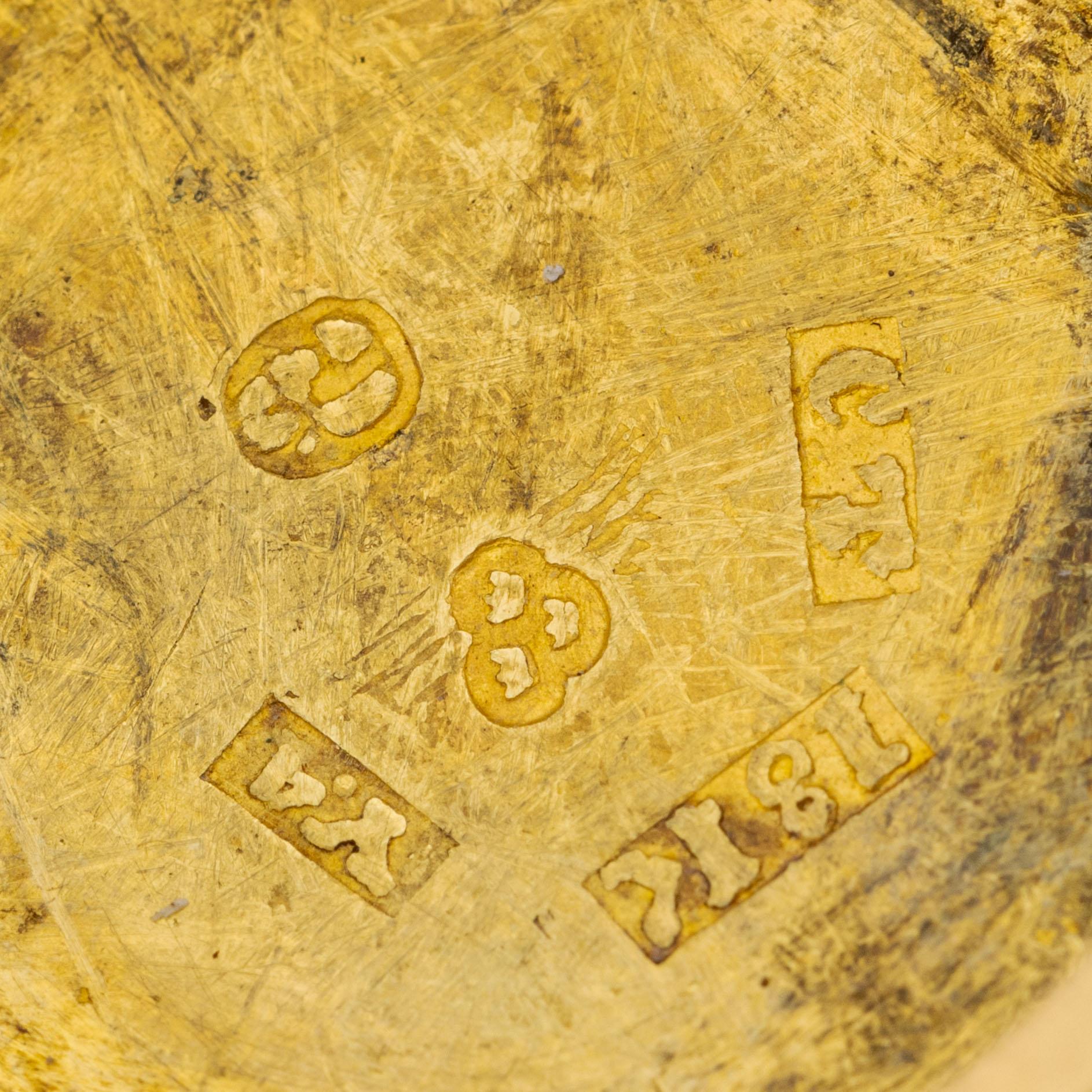 Medaljong, 18K guld, troligen CT, Carl Tellander, Karlstad 1853.