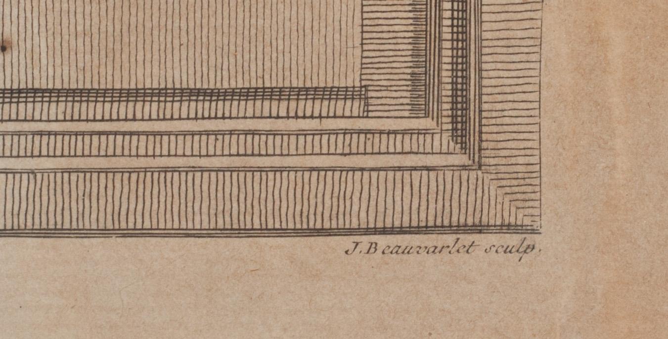 JEAN-BAPTISTE OUDRY, efter, gravyr, graverad av J Beauvarlet. 1700-talets andra hälft.