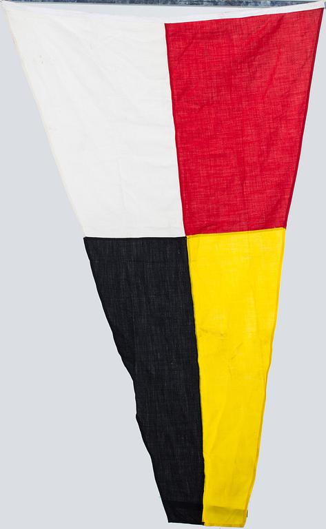 A SET OF NAUTICAL SIGNAL FLAGS.