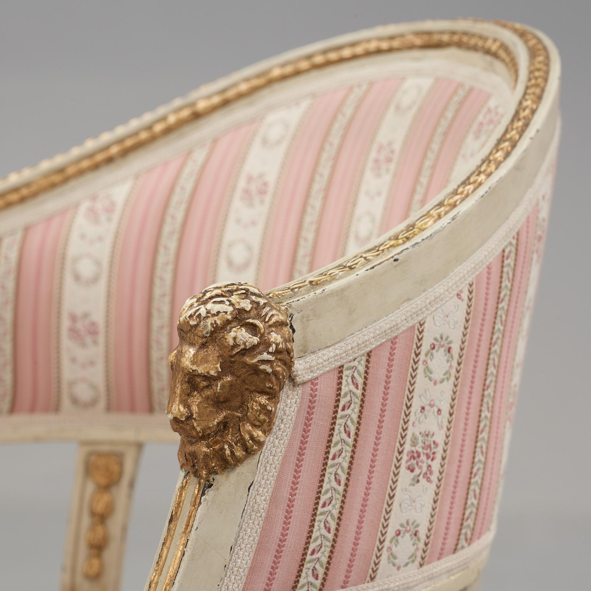A pair of late Gustavian armchairs by Ephraim Ståhl (master in Stockholm 1794-1820).