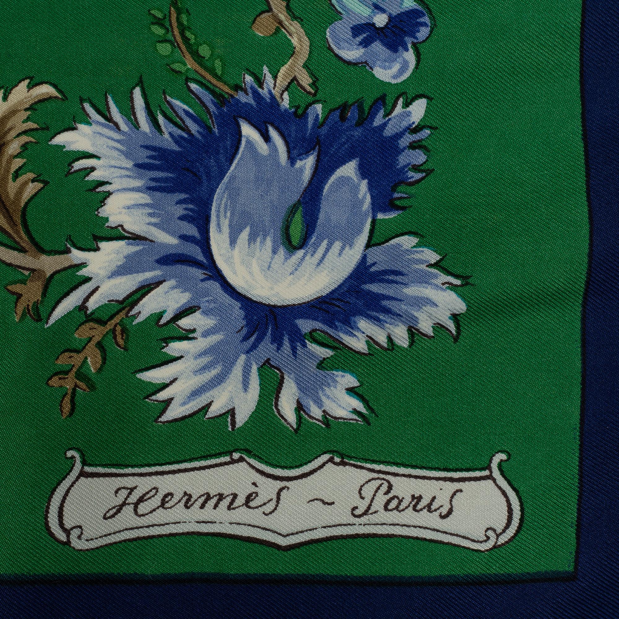 Hermès, a 'Les Jardiniers du Roy' silk scarf.