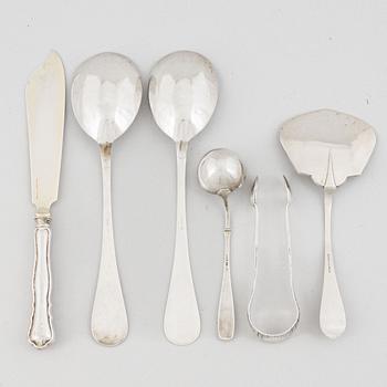 Six pieces of silver, Germany. Sweden & Norway, 19th and 20th century.