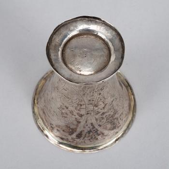 Three swedish silver beakers, including Carl Fahlberg, Uppsala 1765.