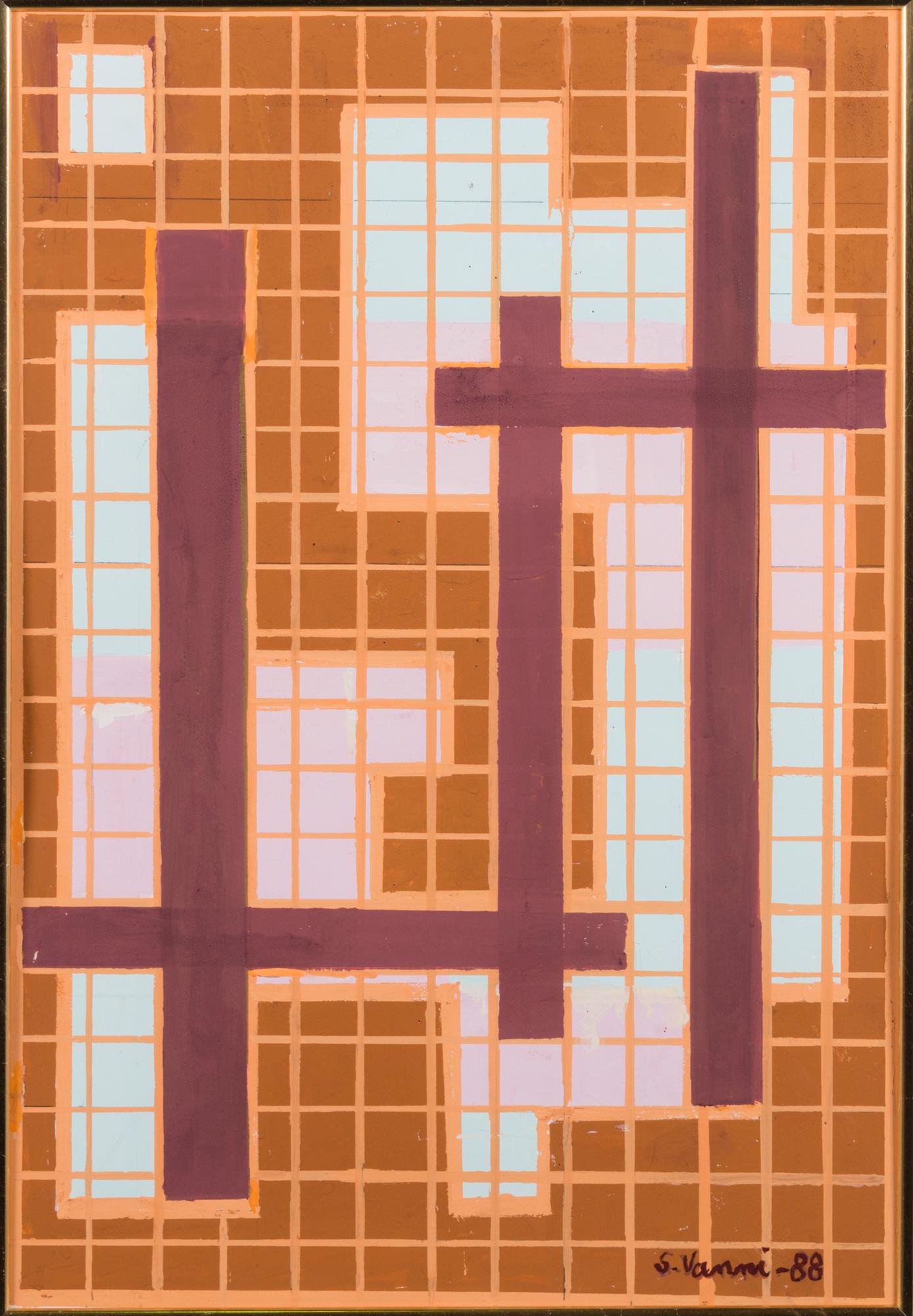 SAM VANNI, gouache, signed and dated -88.