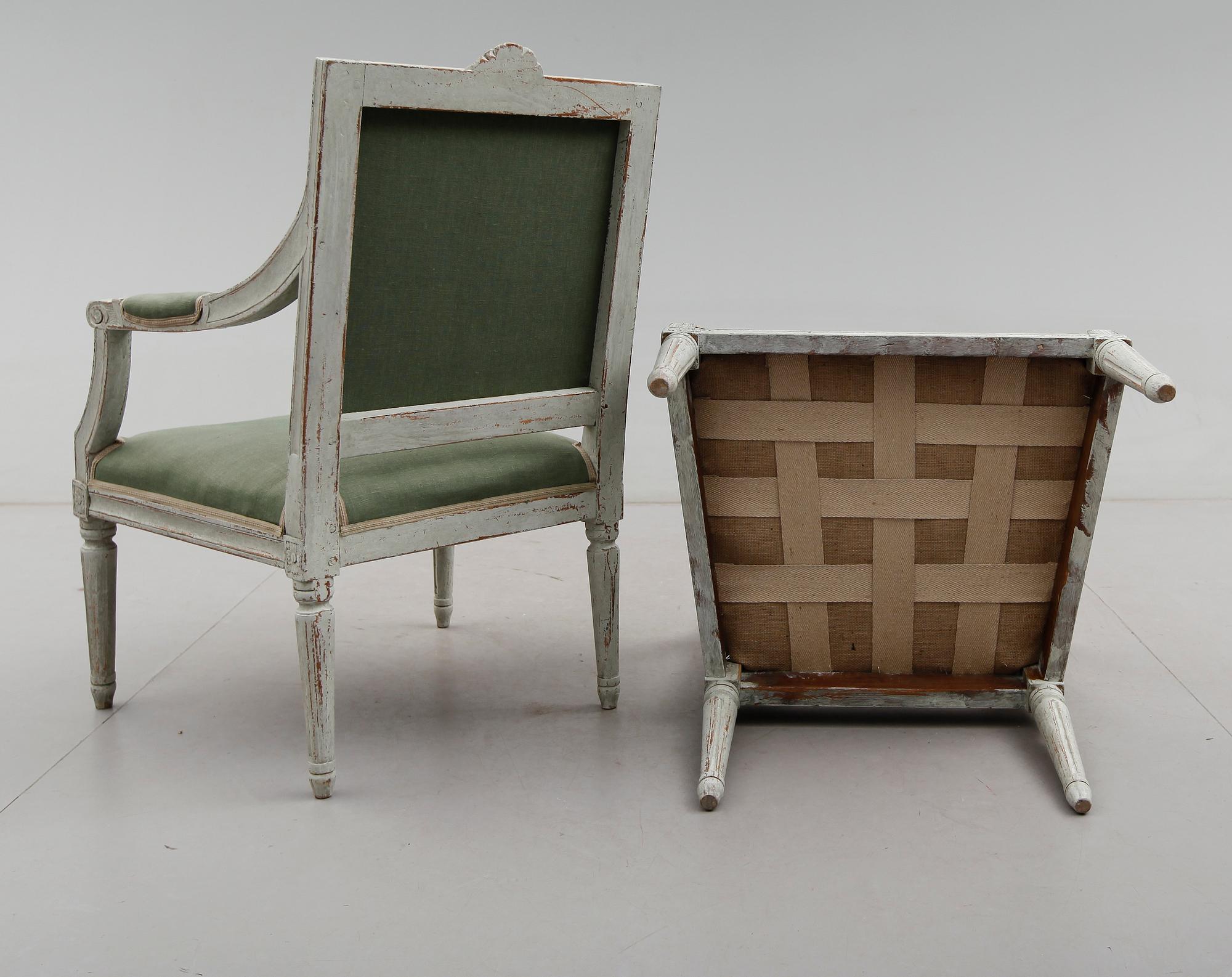 KARMSTOLAR, 1 par, gustaviansk stil, 1800-talets andra hälft.