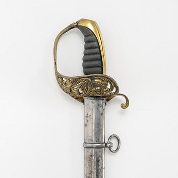 A Swedish infantry officer's sabre 1859 pattern with scabbard.