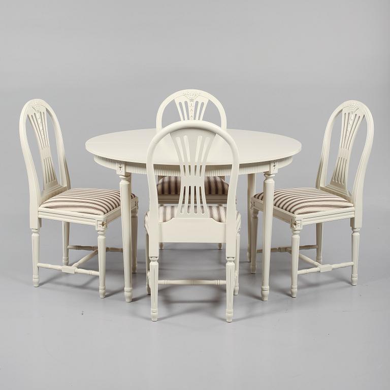 MATGRUPP, 7 delar, gustaviansk stil, 1900-talets andra hälft.